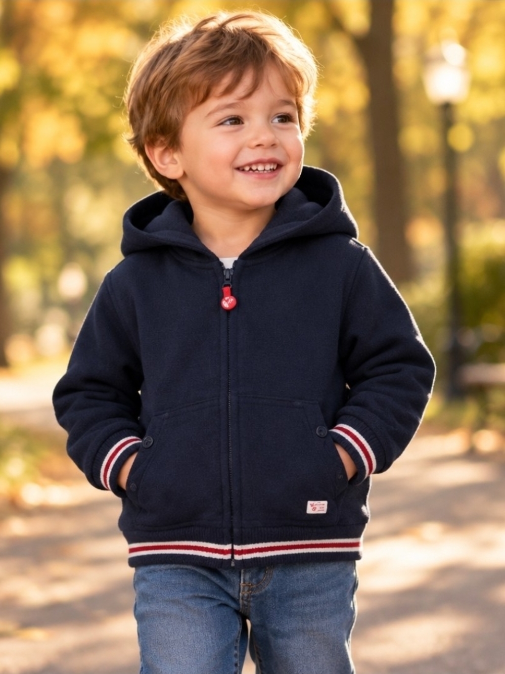 Janie & Javk Navy Hooded Zip-Up Jacket for Kids Size 4T